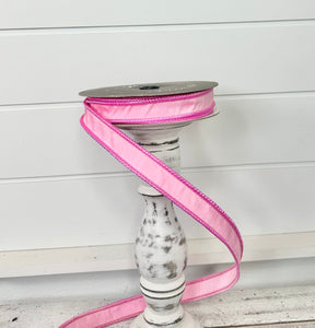 1"x10yd Designer Farrisilk Sherbert Cord Pink Wired Ribbon - Elegant Craft Supplies - Pink Spring Wired Ribbon by TCT Crafts (RK531-14)