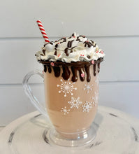 Load image into Gallery viewer, Large Faux Hot Cocoa Mugs with Marshmallows &amp; Peppermint - Fake Drink Decor - Hot Chocolate decor by TCT Crafts