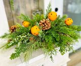 Winter Citrus & Pinecone Arrangement – Holiday Centerpiece with Orange Clove Picks TCT Crafts