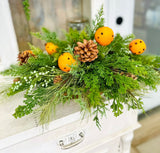 Winter Citrus & Pinecone Arrangement – Holiday Centerpiece with Orange Clove Picks TCT Crafts