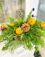 Winter Citrus & Pinecone Arrangement – Holiday Centerpiece with Orange Clove Picks TCT Crafts