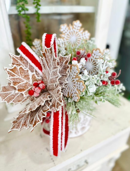 Gingerbread Christmas Arrangement with Cookies & Frosted Pine TCT Crafts