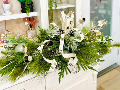 Rustic Farmhouse Christmas Table Swag | 42" Long Holiday Centerpiece TCT Crafts