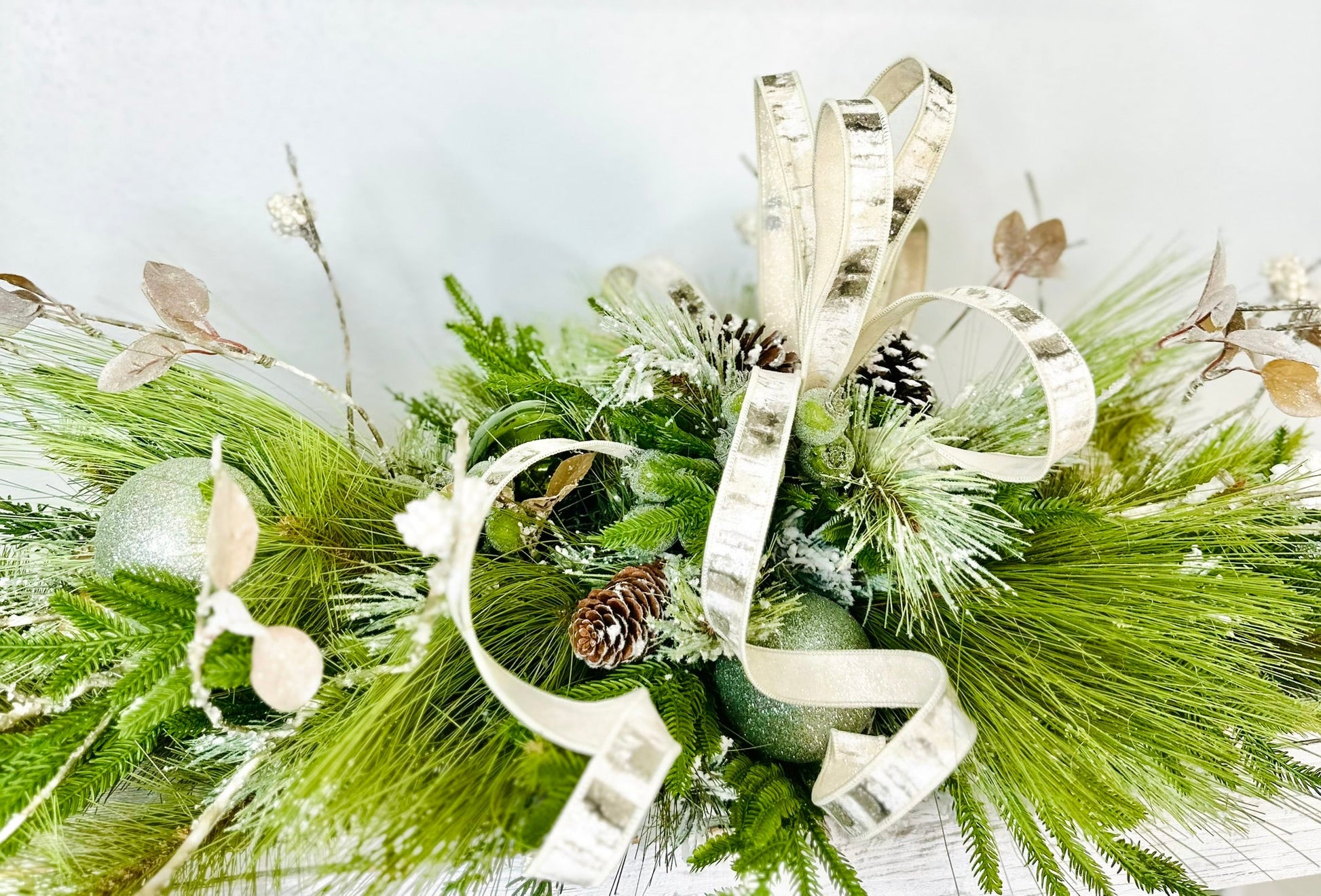 Rustic Farmhouse Christmas Table Swag | 42" Long Holiday Centerpiece TCT Crafts