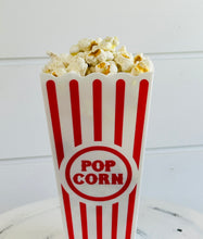 Load image into Gallery viewer, Classic 8-Inch Faux Popcorn Box Prop for Movie Room Decor, Non-Edible Clay and Resin Popcorn, Home Theater Accessory - Carnival Props