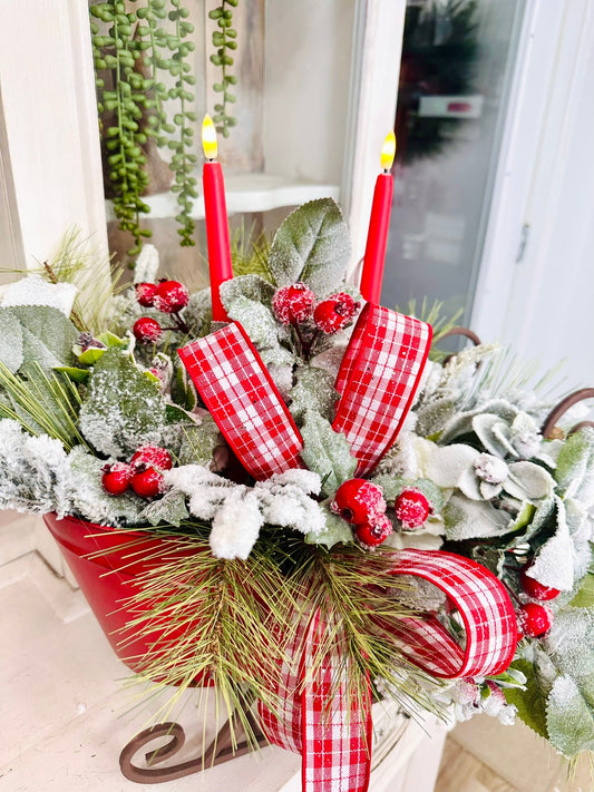 Rustic Christmas Sleigh Centerpiece with Candles – Holiday Farmhouse Decor TCT Crafts