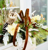 Rustic Winter Chalet Owl Centerpiece – Large Holiday Table Arrangement | Pecan Velvet & Cream Dahlias TCT Crafts