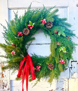 30" Artificial Cedar & Pine Berry Wreath – Classic Christmas Door Greenery TCT Crafts