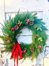 30" Artificial Cedar & Pine Berry Wreath – Classic Christmas Door Greenery TCT Crafts