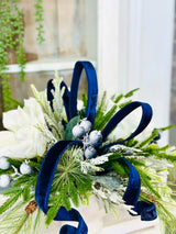 Blue Magnolia Winter Arrangement – Elegant Christmas or Hanukkah Centerpiece TCT Crafts