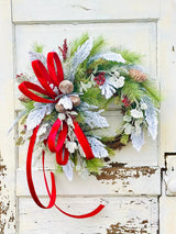 Classic Christmas Grapevine Wreath | Red Velvet Ribbon Winter Door Wreath TCT Crafts
