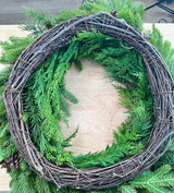 Natural Real Touch Mixed Winter Evergreen Front Door Winter Wreath TCT Crafts