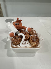 Load image into Gallery viewer, Handmade Gingerbread Cinnamon Roll Fake Bake | Cute Tiered Tray Kitchen Decor | Custom Holiday Decoration