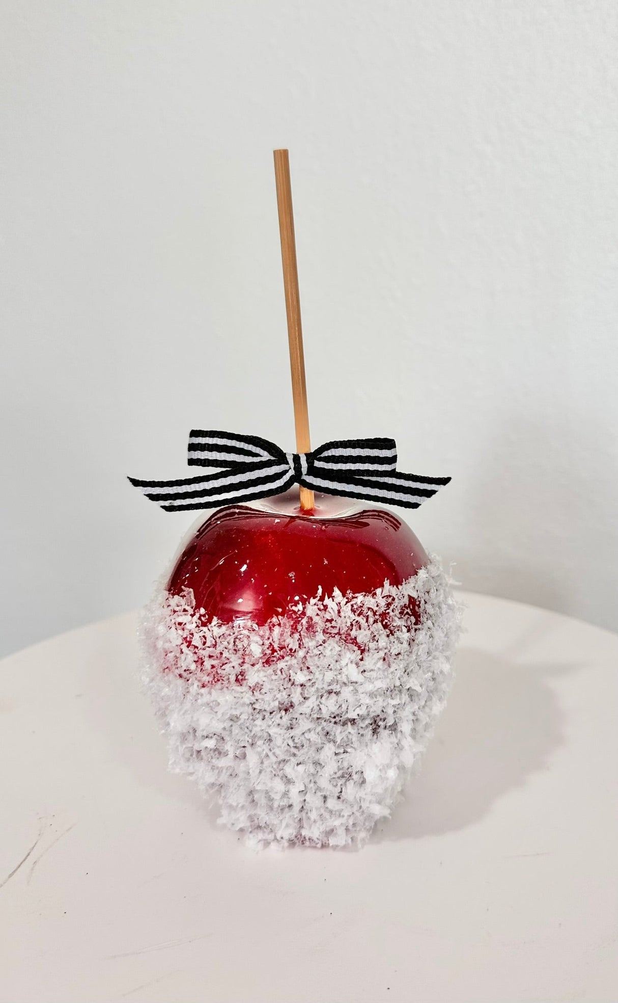 Winter Faux Snowy Red Candy Apple | 7" Non-Edible Decorative Holiday Accent for Tiered Trays and Vignettes I TCT Crafts TCT Crafts