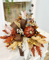 Neutral Boho Fall Floral Arrangement with Rustic Pumpkin, 16x18 Table Centerpiece by TCT Crafts TCT Crafts