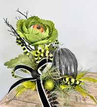 Load image into Gallery viewer, Fun and Whimsical Halloween Arrangement | 19&quot;x17&quot; | Unique Decor with Eyeball Flower, Glitter Pumpkin, and Ribbon by TCT Crafts