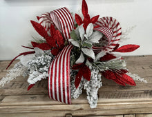 Load image into Gallery viewer, Red &amp; White Peppermint Lollipop Holiday Centerpiece | Christmas Table Decor | 22x13 Festive Arrangement