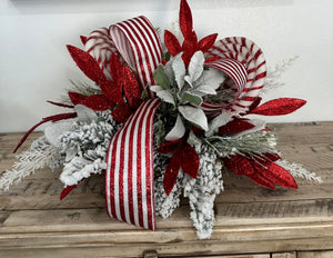 Red & White Peppermint Lollipop Holiday Centerpiece | Christmas Table Decor | 22x13 Festive Arrangement