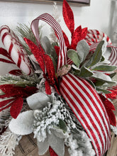 Load image into Gallery viewer, Red &amp; White Peppermint Lollipop Holiday Centerpiece | Christmas Table Decor | 22x13 Festive Arrangement