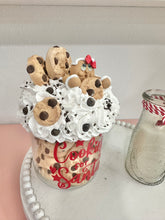 Load image into Gallery viewer, Cookies for Santa Display | Faux Chocolate Chip Cookies &amp; Milk | Christmas Decor | Handmade 9x5 Kitchen Holiday Decoration