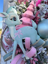 Load image into Gallery viewer, Pastel Christmas Bambi Winter Swag – 38&quot;x23&quot; Whimsical Holiday Door Decor | TCT Crafts