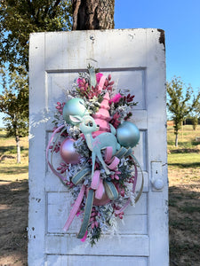 Pastel Christmas Bambi Winter Swag – 38"x23" Whimsical Holiday Door Decor | TCT Crafts