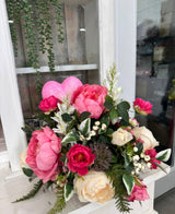 Artificial Cream Rose & Peony Valentine's Day Floral Arrangement - Small Table Centerpiece for Home- Unique Gift Idea for Loved One TCT Crafts