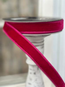 1"x10yd Hot Pink Velvet Wired Ribbon – Luxurious Craft and Decor | TCT Crafts I RG008-15