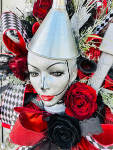 Large Halloween Tinman Mannequin Head Halloween Wreath-TCT1634