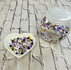 150g Purple Eyes Halloween Polymer Clay Sprinkle Mix - Ideal for Fake Bakes, Clay Art, Slime - Spooky, Mysterious, and Festive