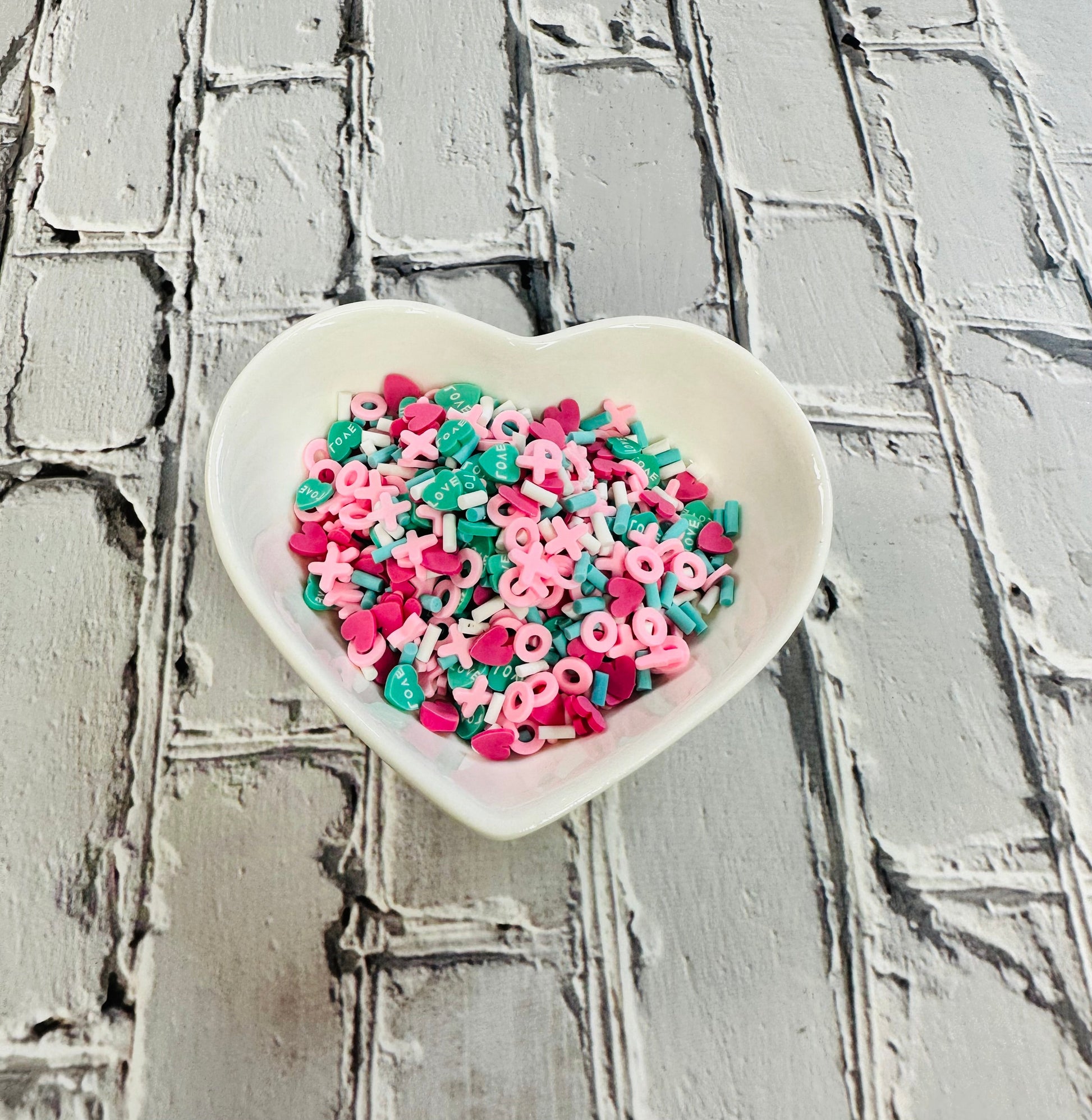 150g Pastel Love Valentine's Polymer Clay Sprinkle Mix - Ideal for Fake Bakes, Clay Art, Slime - Soft, Romantic, and Festive TCTCrafts