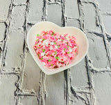 150g Pink Easter Bunny Paws Polymer Clay Sprinkle Mix - Perfect for Fake Bakes, Clay Art, Slime - Cute, Playful, and Festive TCTCrafts