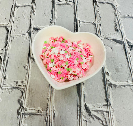 150g Pink Easter Bunny Paws Polymer Clay Sprinkle Mix - Perfect for Fake Bakes, Clay Art, Slime - Cute, Playful, and Festive TCTCrafts