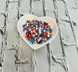 150g Patriotic Flag Polymer Clay Faux Sprinkle Mix - Ideal for Fake Bakes, Clay Art, Slime - Vibrant and Festive TCTCrafts