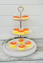 Load image into Gallery viewer, Candy Corn Macaroon Set - Adorable Faux Treats for Tiered Tray Decor, Clay Art, and Food Photography Props