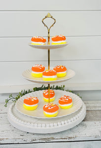 Candy Corn Macaroon Set - Adorable Faux Treats for Tiered Tray Decor, Clay Art, and Food Photography Props