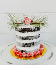 Load image into Gallery viewer, Charming Holiday Delight: 4&quot; Faux Mini Naked Cake Food Prop