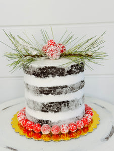Charming Holiday Delight: 4" Faux Mini Naked Cake Food Prop