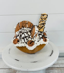 Sweet Delights: Faux Ice Cream Waffle Bowl with Cookie Accents