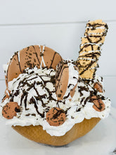 Load image into Gallery viewer, Sweet Delights: Faux Ice Cream Waffle Bowl with Cookie Accents