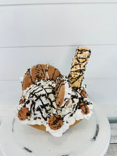 Load image into Gallery viewer, Sweet Delights: Faux Ice Cream Waffle Bowl with Cookie Accents
