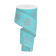 Ice Blue Velvet Glitter Snowflake Ribbon | Wired Winter Snowflake Ribbon | 2.5" x 10yd-RGA1928H1 Craig Bachman