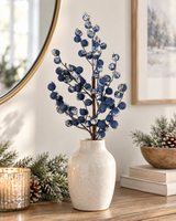 Iced Blueberry Spray | Blue Silver Christmas Berry Stem | 24" Spray-MTX76759 Regency International