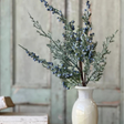 Icy Blue Juniper Pick | Glittered Winter Greenery Stem | 16" Holiday Floral Pick-XM91568 Lancaster & Vintage