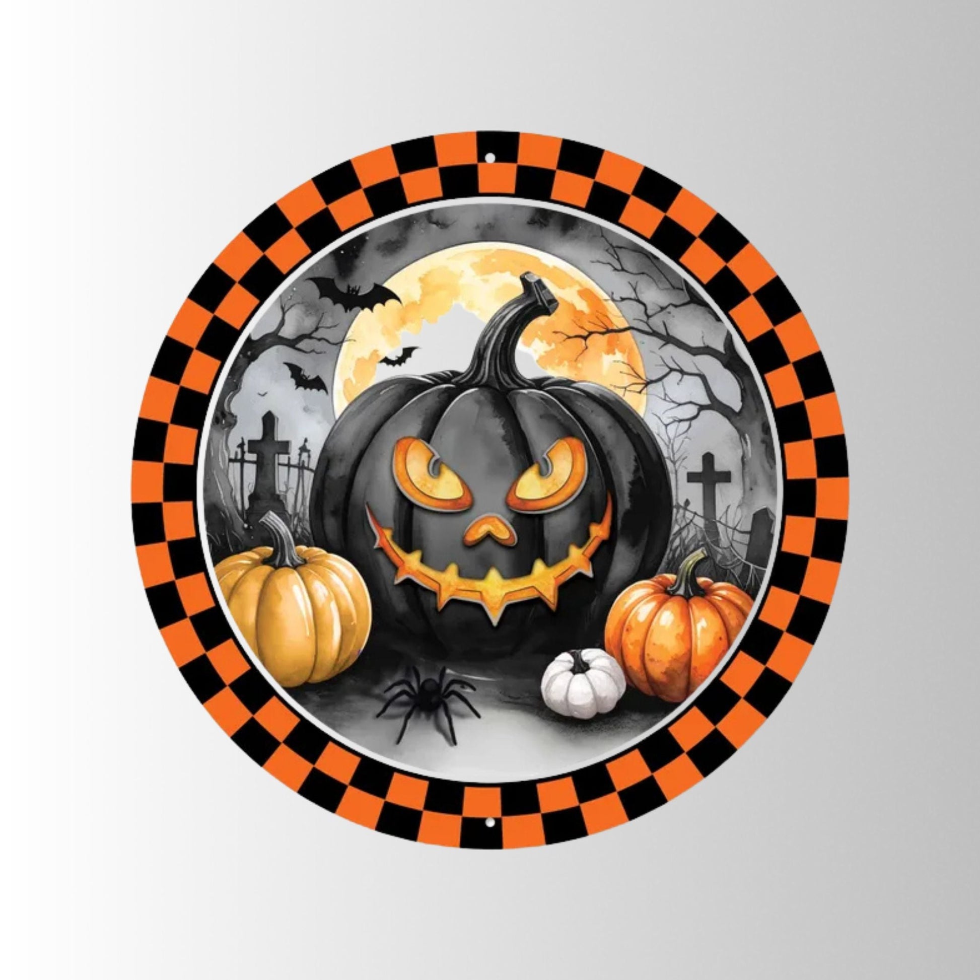 Jack-O-Lantern Halloween Sign 12 Inch Wreath Accent-MD1893M5 Craig Bachman