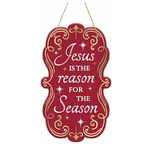 Jesus Is the Reason for the Season Sign | Embossed Tin Christmas Decor | 11.5" Sign Craig Bachman