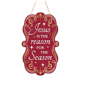 Jesus Is the Reason for the Season Sign | Embossed Tin Christmas Decor | 11.5" Sign Craig Bachman