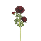 Jumbo Burgundy Ranunculus Stem | Faux Florals with 3 Blooms | 26" Stem-L723-BUR Select Artificials
