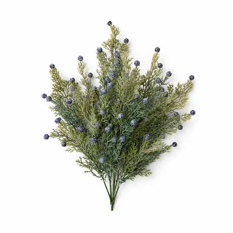 Artificial Midnight Juniper Bush — 18 Inch Blue Berry Greenery Supply-XRA6741 Lancaster & Vintage