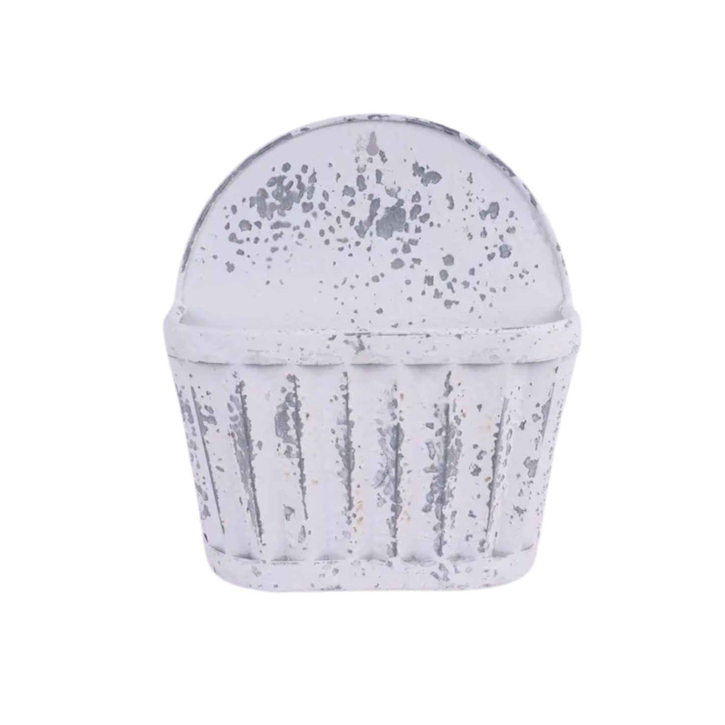 Antique Distressed White Tin Wall Pocket Craig Bachman